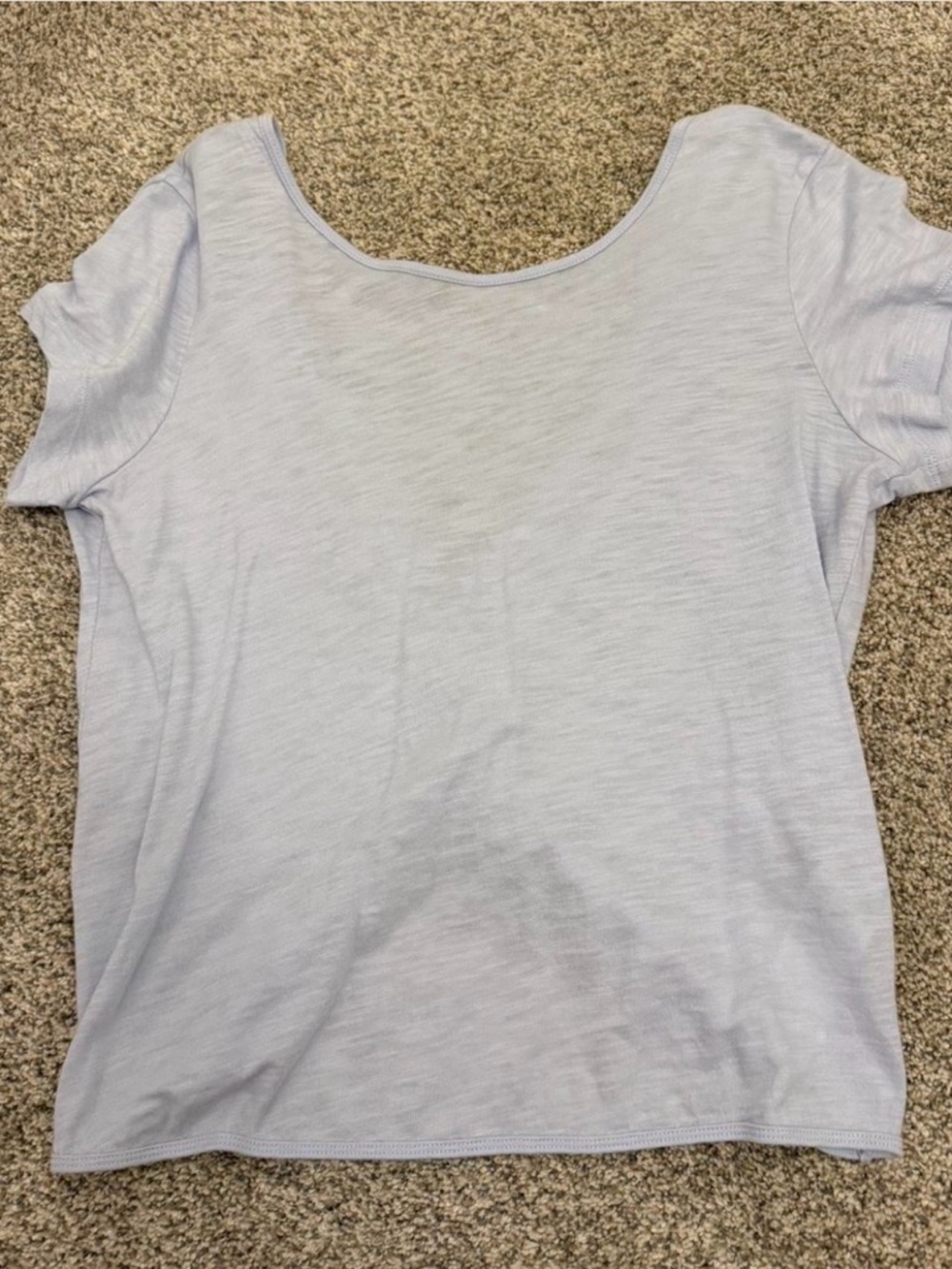 Women's Light Blue Scoop Neck Tee With Twist Back